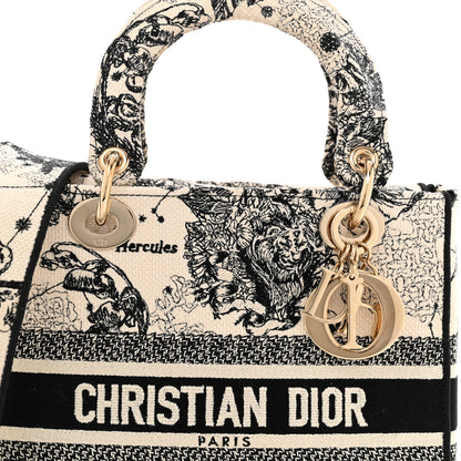 Christian Dior Canvas Embroidered Zodiac Toile De Jouy Medium Lady D-Lite Latte 8 of 15