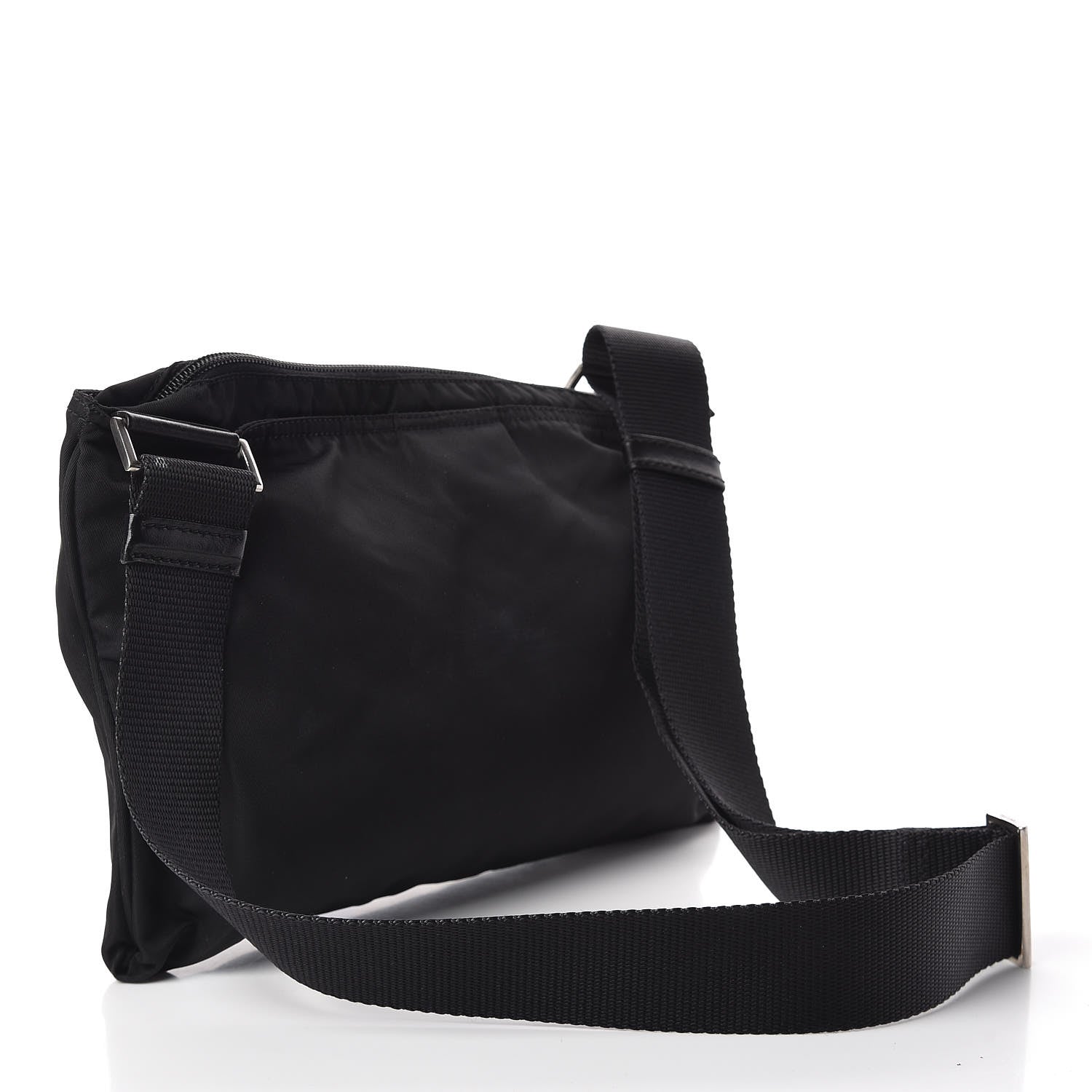 Prada Nylon Flat Messenger Bag Black 3 of 11