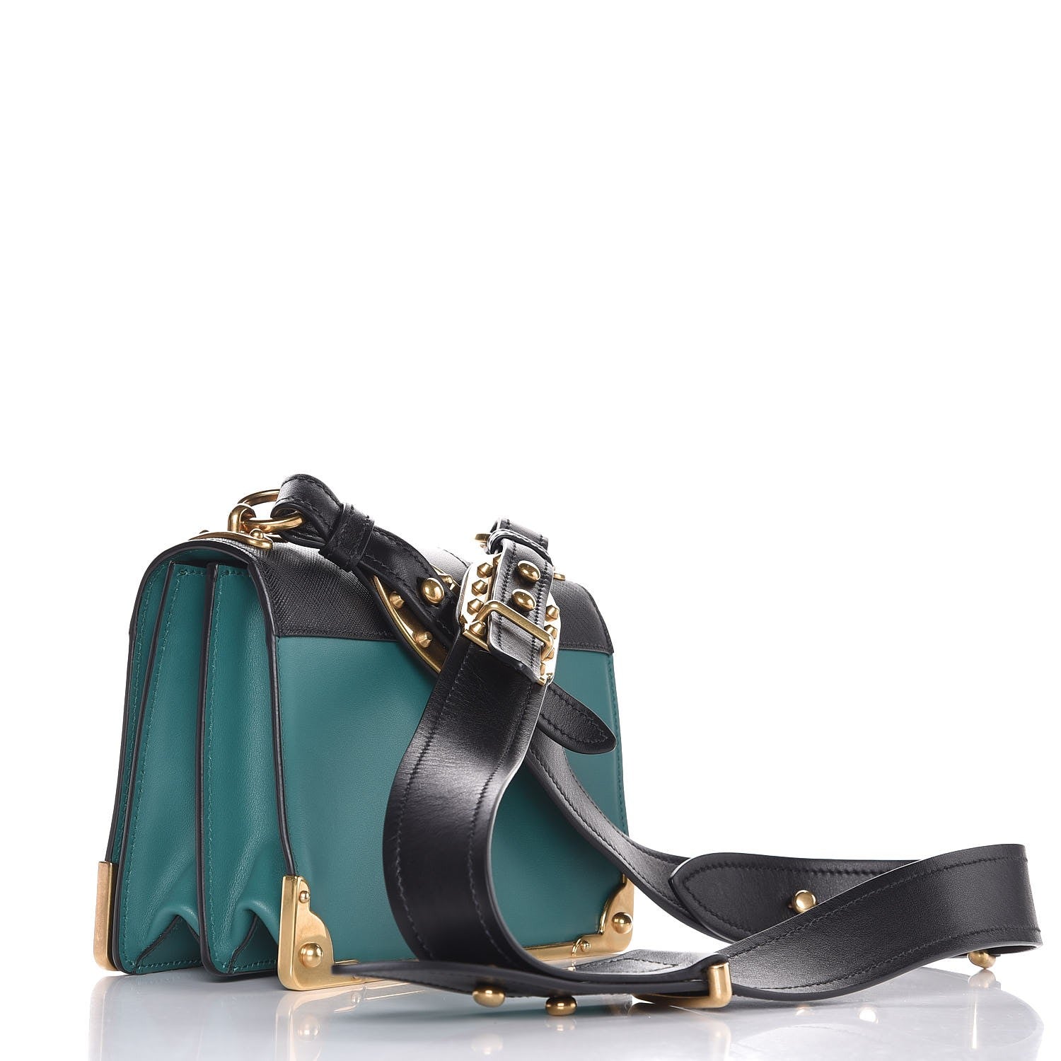Prada City Calf Saffiano Cahier Bag Assenzio Black 3 of 6