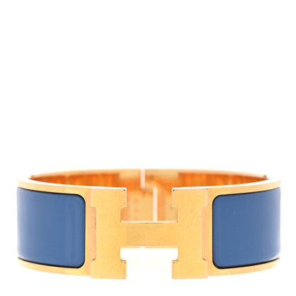 Hermes Enamel Wide Clic Clac H Bracelet PM Bleu Transat 1 of 5