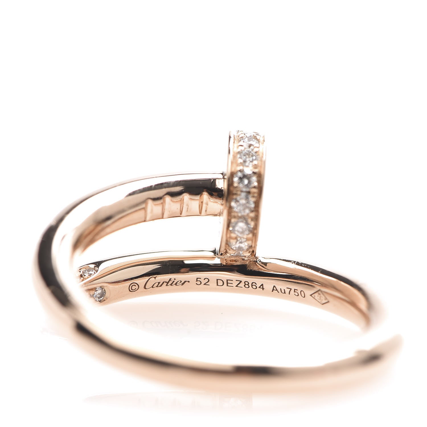Cartier 18K Pink Gold Diamond Juste Un Clou Ring 52 6 4 of 5