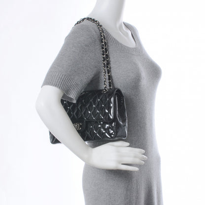Chanel Glitter Patent Quilted Evening Star Medium Double Flap Black 2 of 8