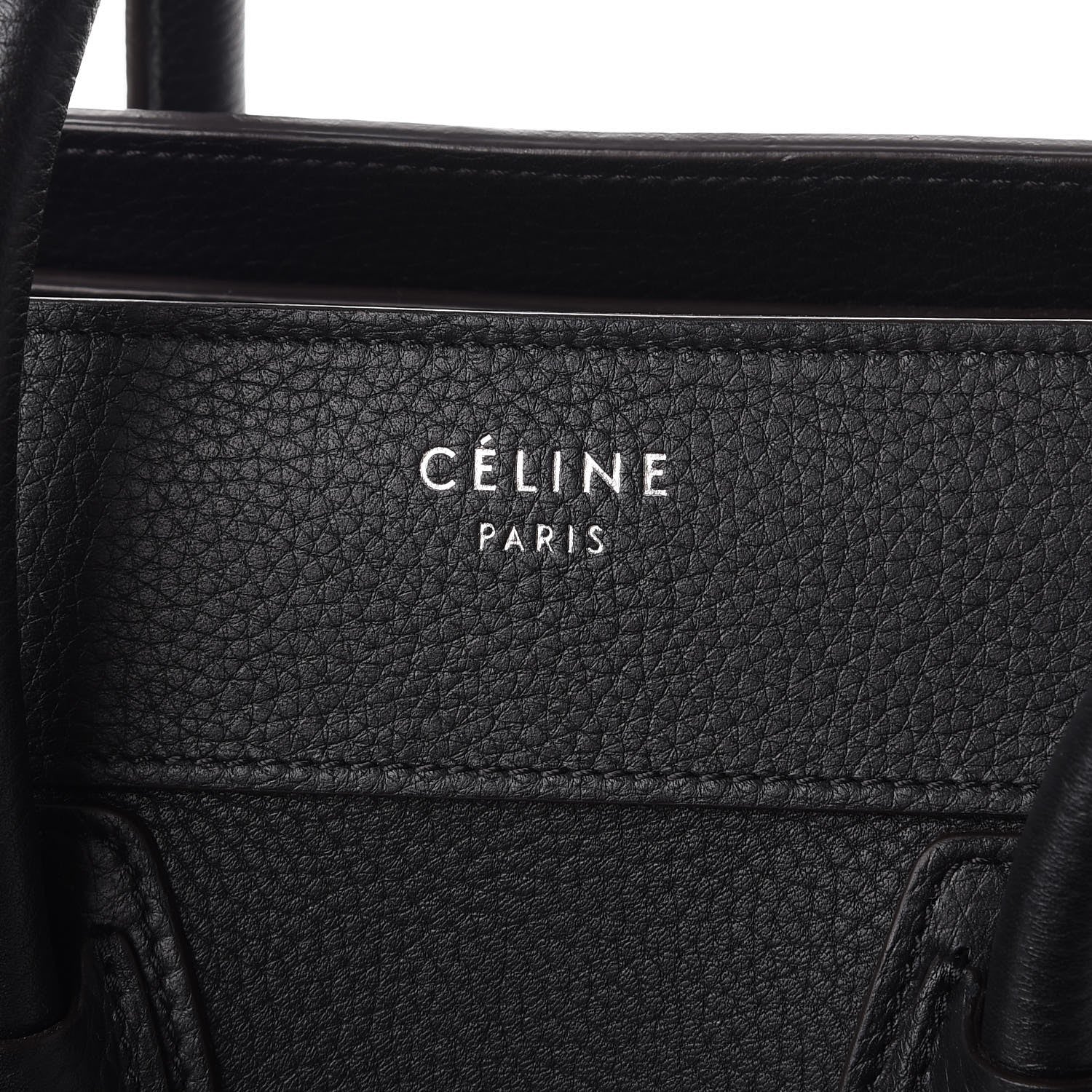 Celine Drummed Calfskin Micro Luggage Black 6 of 9