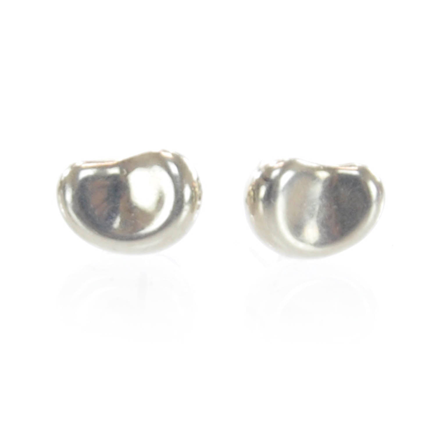 Tiffany Sterling Silver 9mm Elsa Peretti Bean Earrings 2 of 5