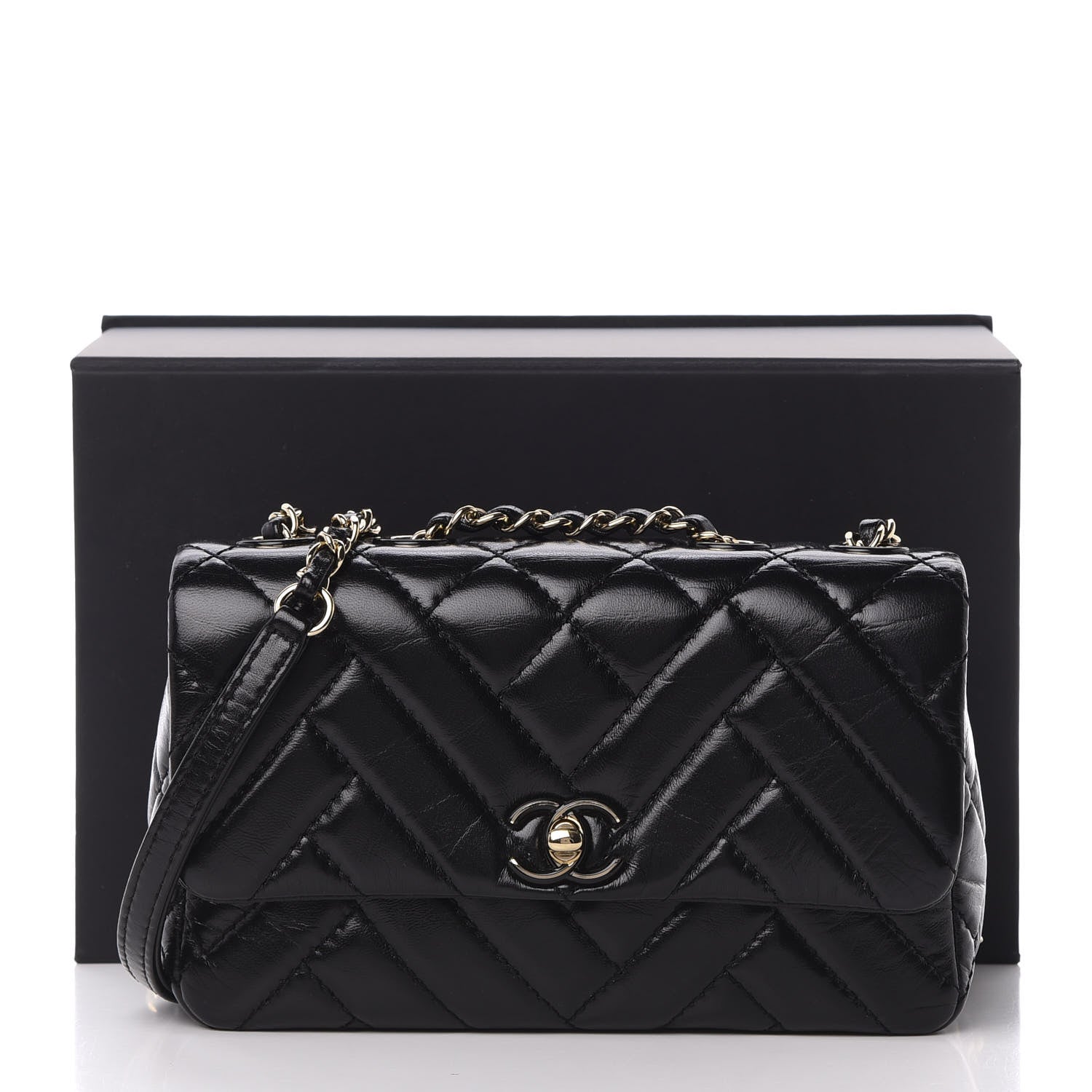 Chanel Shiny Lambskin Quilted Small Montcoco Flap Black 11 of 11