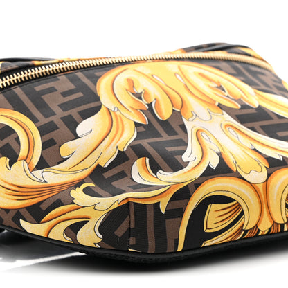 Fendi X VERSACE Nylon Cuoio Romano Fendace FF Baroque Belt Bag Black Gold 8 of 9