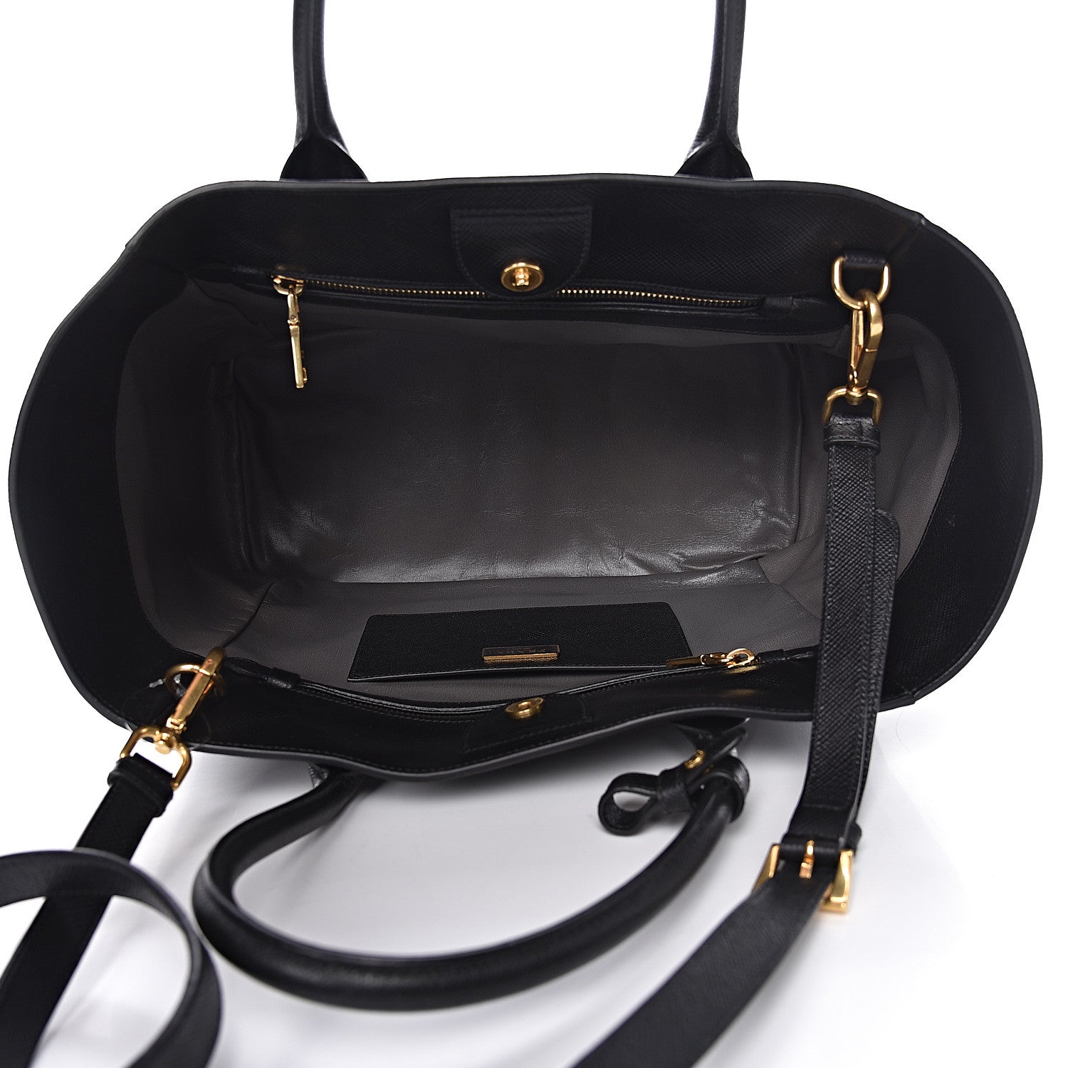 Prada Saffiano Cuir Front Pocket Tote Black 5 of 20