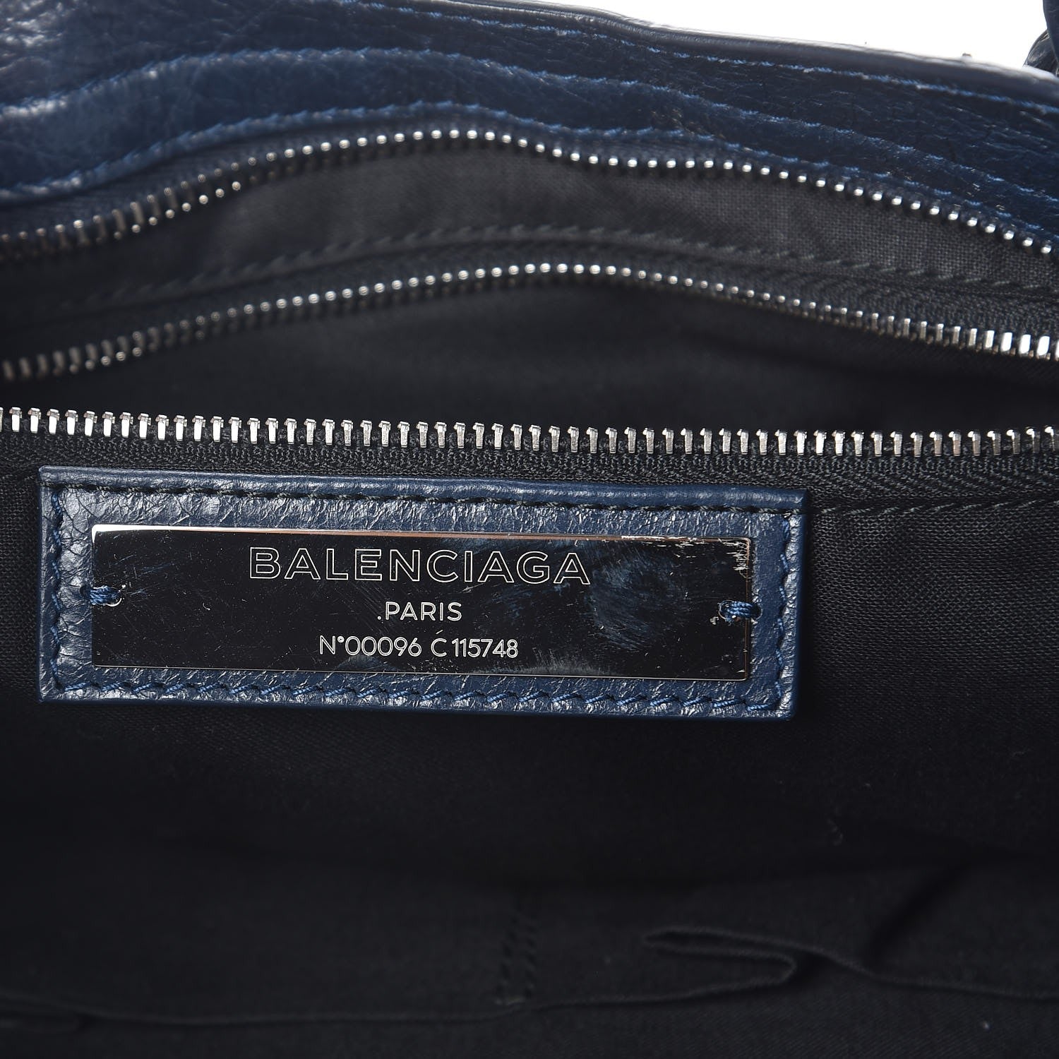 Balenciaga Agneau Classic Silver Hardware City Bleu Obscur 9 of 10