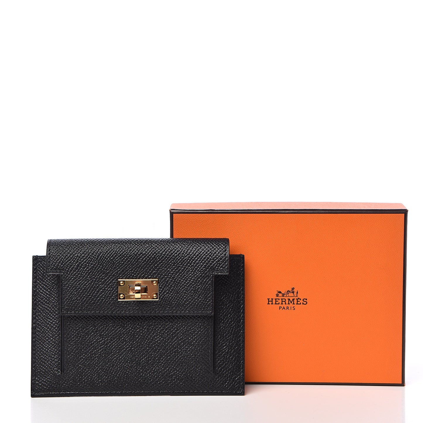 Epsom Kelly Pocket Compact Wallet Black