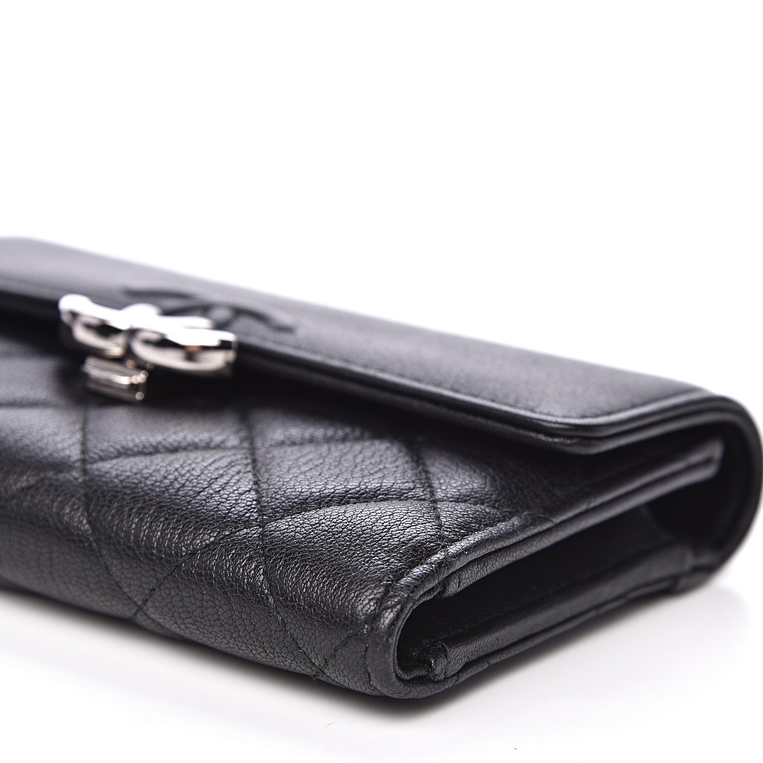Chanel Lambskin Quilted CC Box Flap Wallet Black 10 of 13