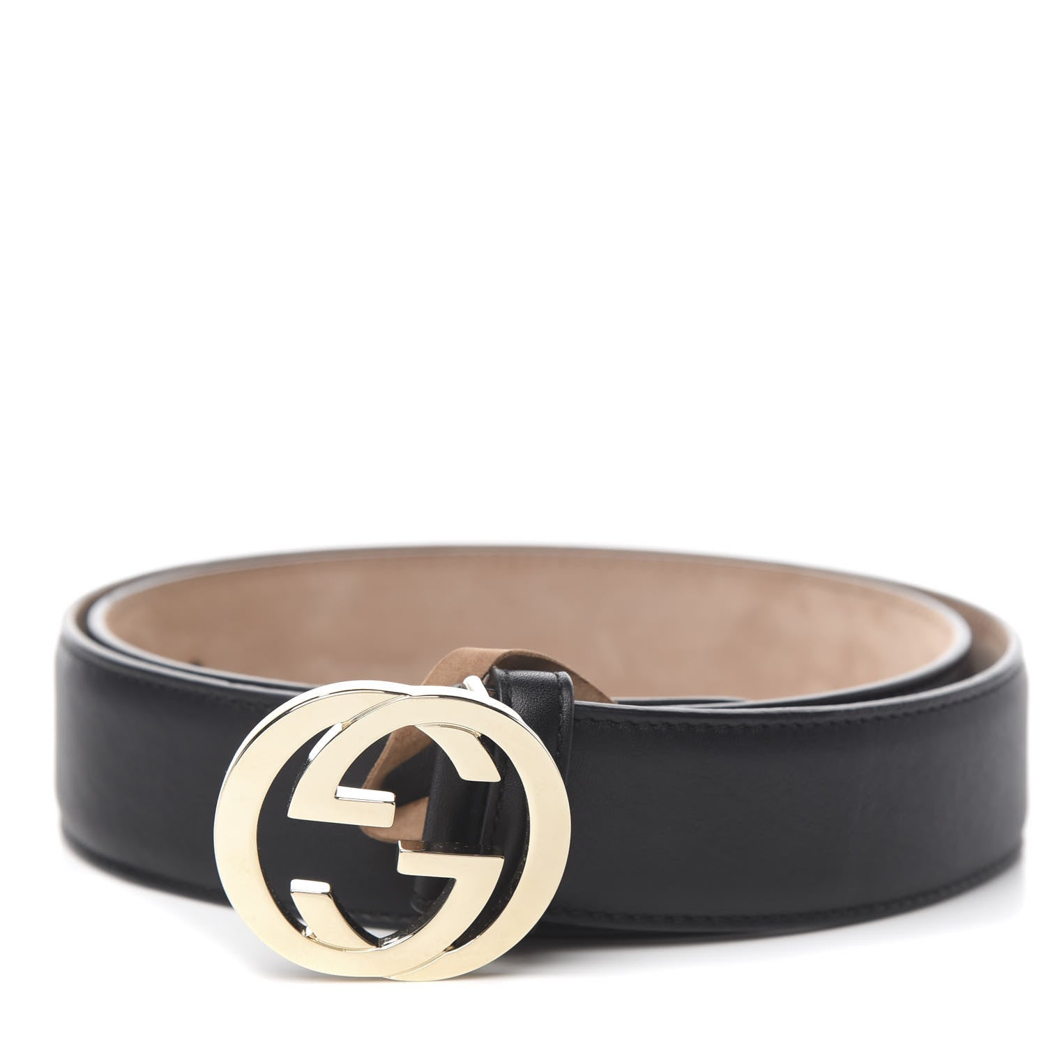 Gucci Calfskin Interlocking G 37mm Belt 90 36 Black 1 of 5