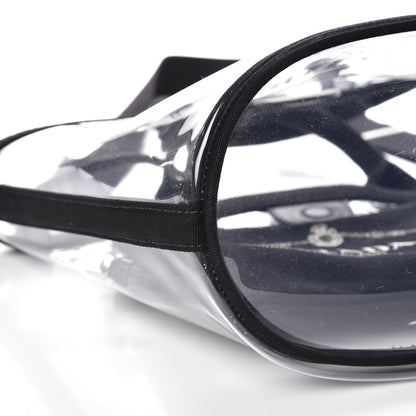 Prada Plexiglass Canapa Small Shopper Tote Black 8 of 9