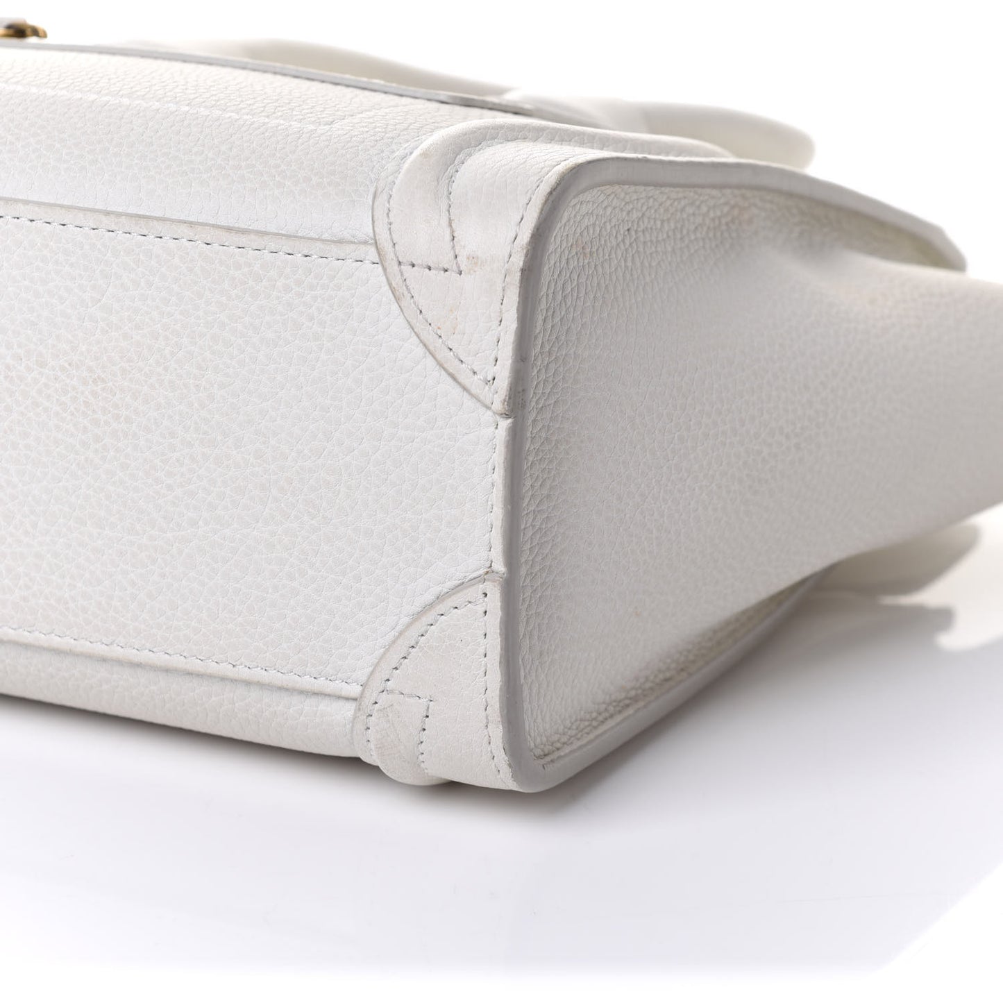Drummed Calfskin Nano Luggage White
