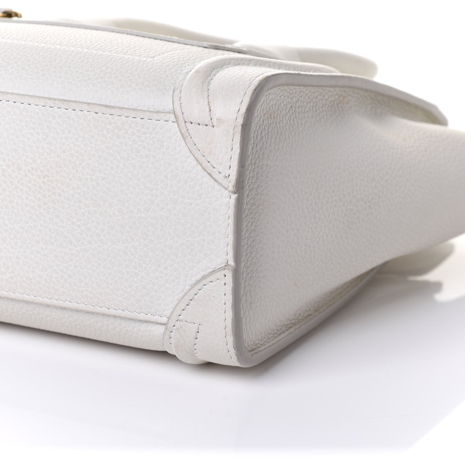 Celine Drummed Calfskin Nano Luggage White 10 of 10