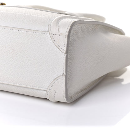 Celine Drummed Calfskin Nano Luggage White 10 of 10