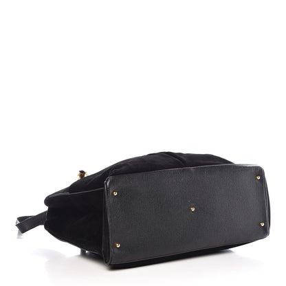 Gucci Suede Bamboo Top Handle Bag Black 4 of 22