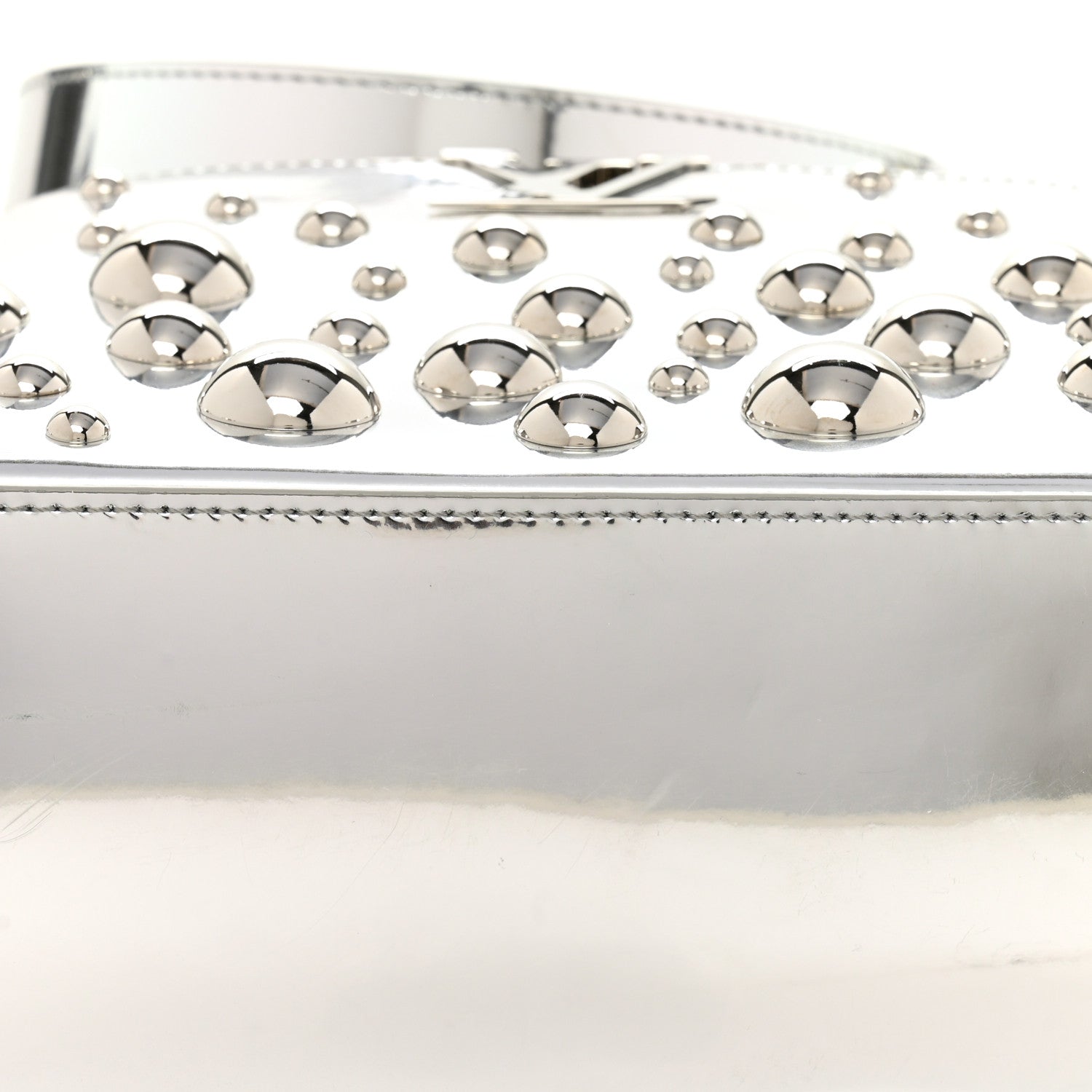Louis Vuitton LV X YK Metallic Taurillon Brass Metal Dots Capucines BB Silver 9 of 9