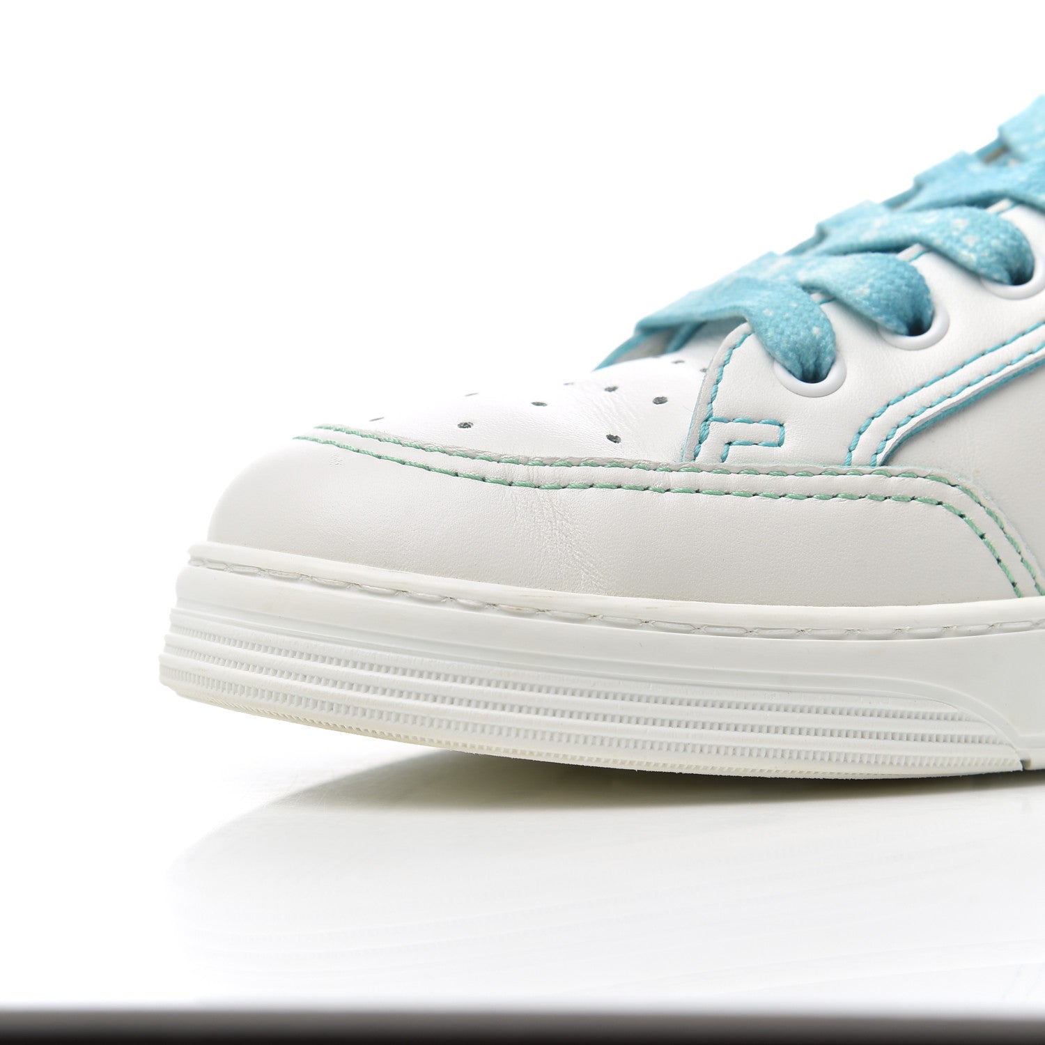 Chanel Calfskin Womens Logo Sneakers 40 White Blue 11 of 20
