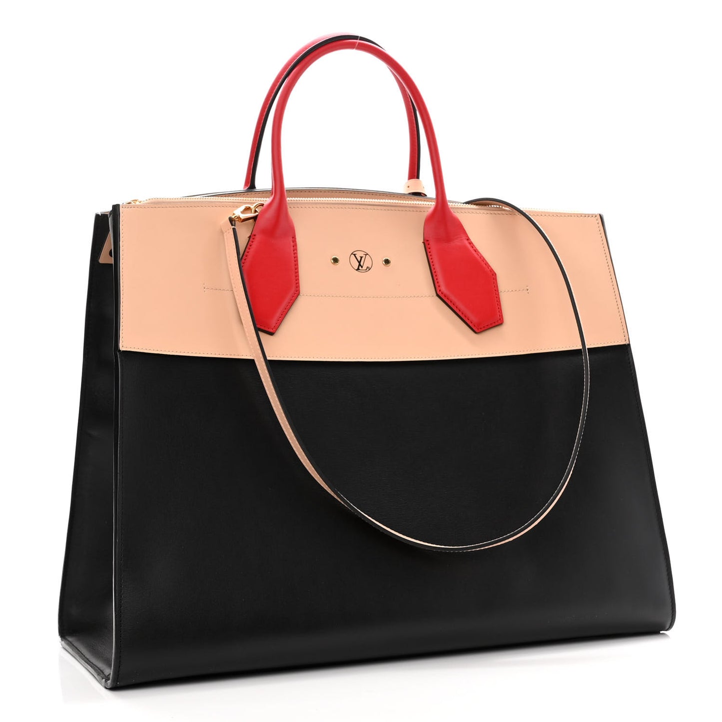 Calfskin City Steamer XL Black Creme Bourgogne