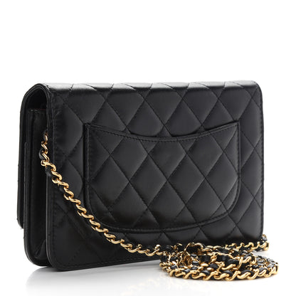 Chanel Lambskin Quilted Wallet On Chain WOC Black 3 of 10