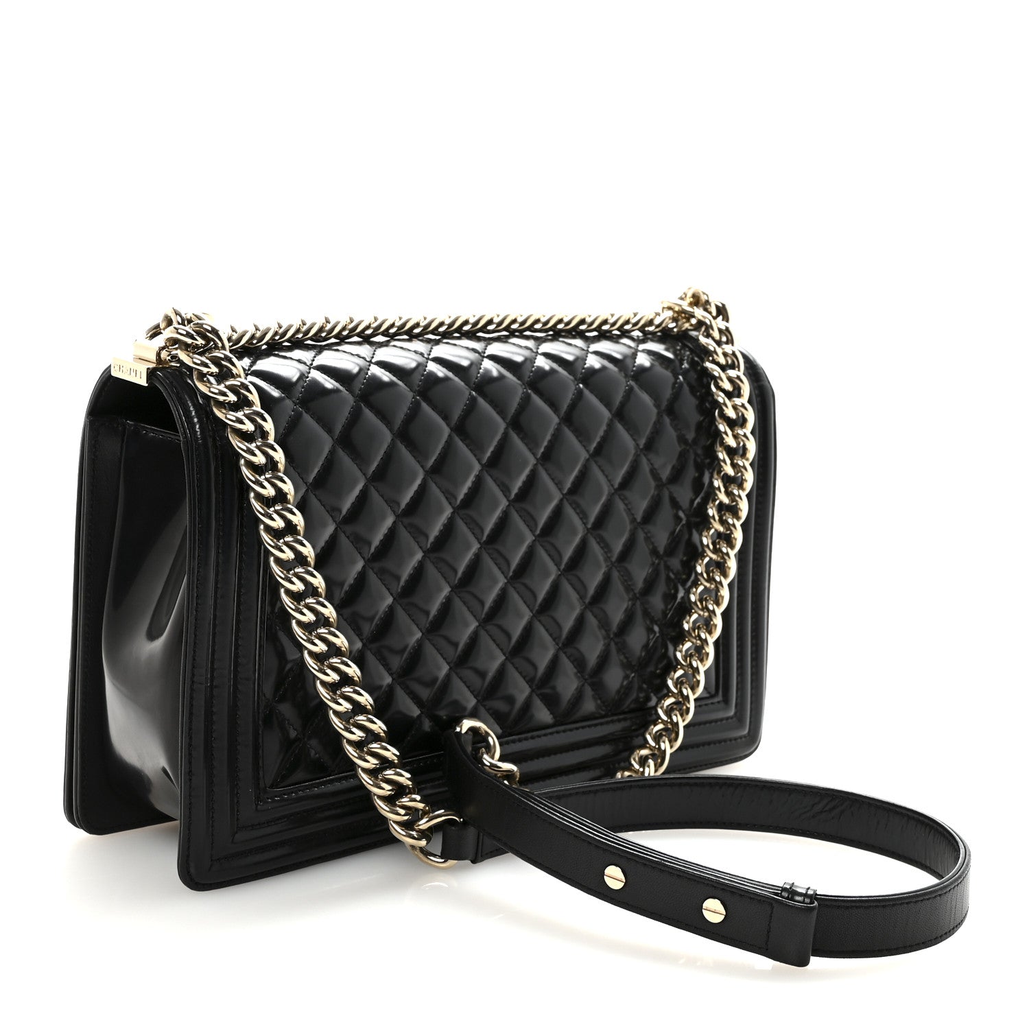 Chanel Iridescent Glazed Calfskin Quilted New Medium Boy Flap Black 3 of 10