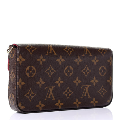 Louis Vuitton Monogram Pochette Felicie Chain Wallet Fuchsia 5 of 18