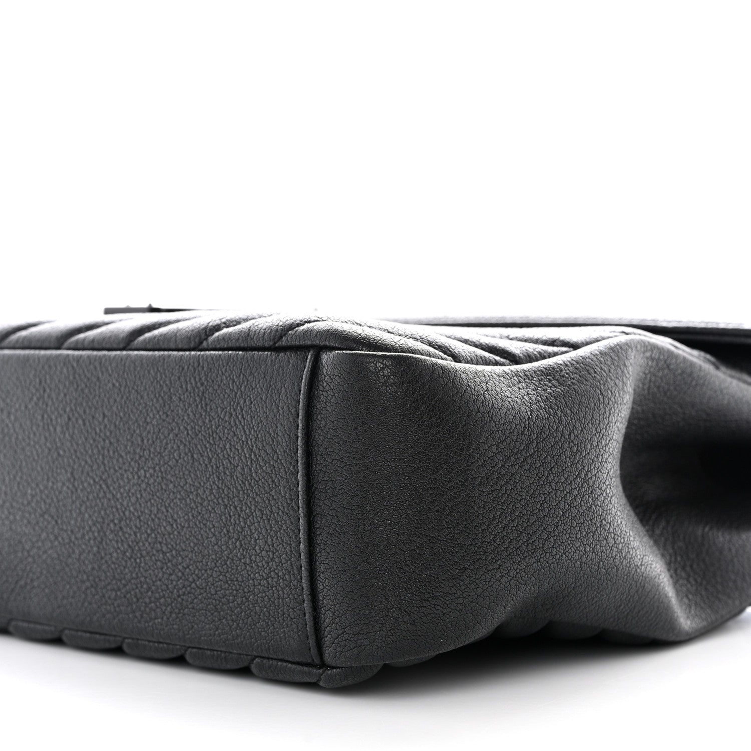 Saint Laurent Sheepskin Matelasse Chevron Monogram Monochrome Large College Satchel Black 10 of 10