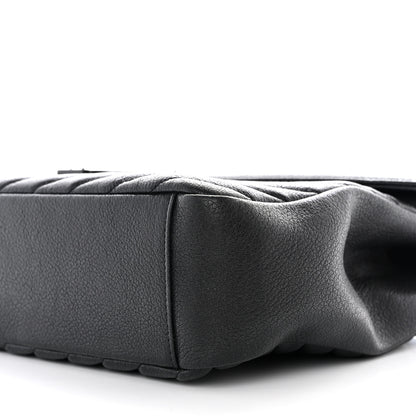 Saint Laurent Sheepskin Matelasse Chevron Monogram Monochrome Large College Satchel Black 10 of 10