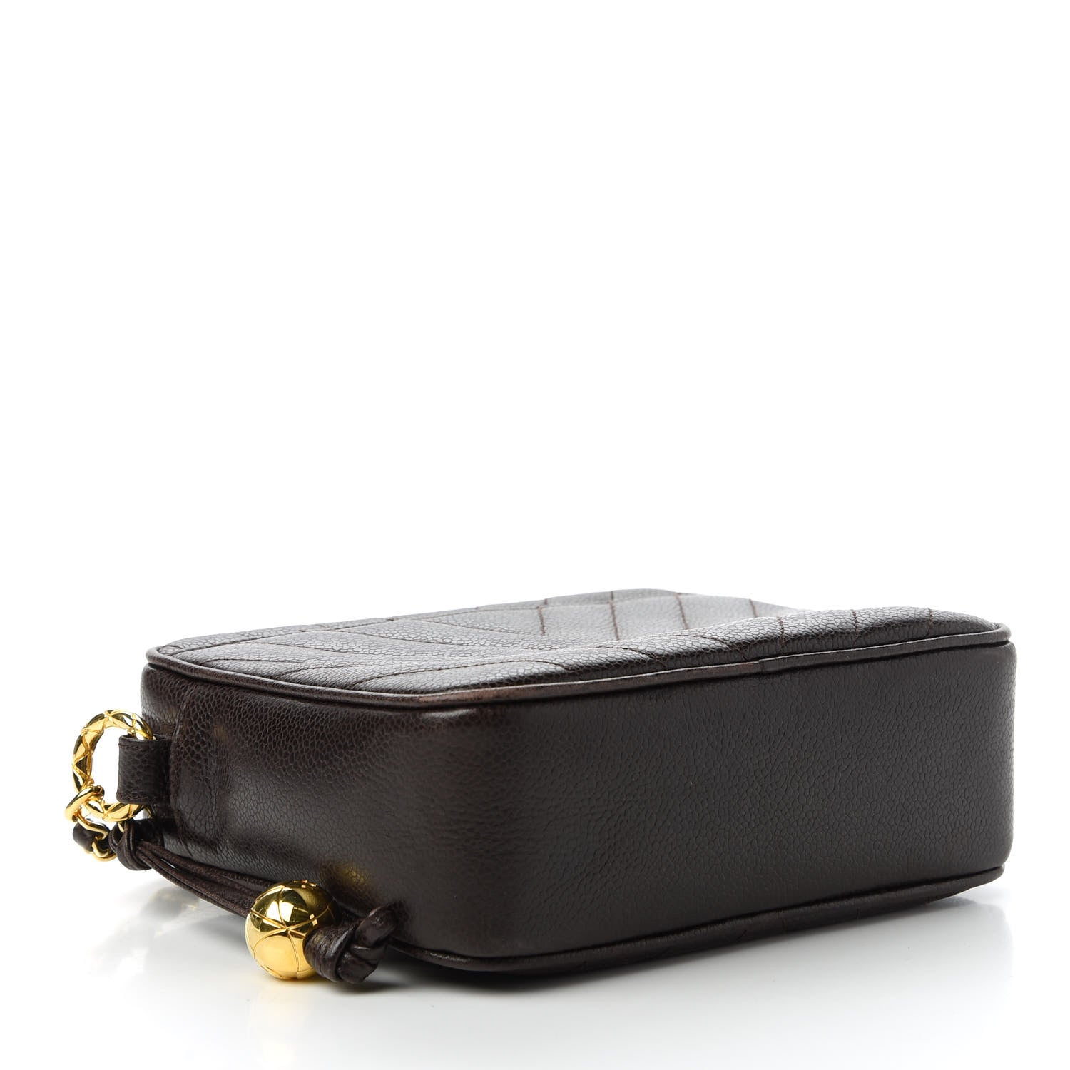 Chanel Caviar Chevron Quilted Camera Case Brown 4 of 11