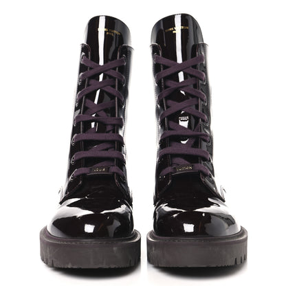 Louis Vuitton Patent Territory Ranger Boots 41 Bordeaux 2 of 8