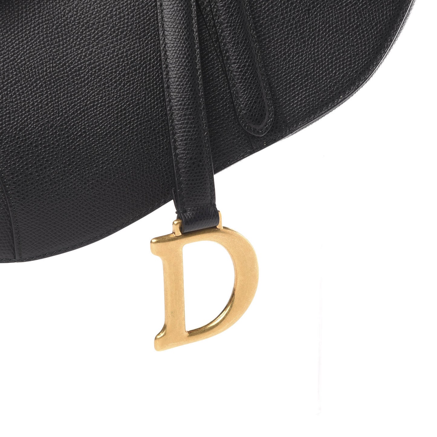 Grained Calfskin Saddle Bag Black