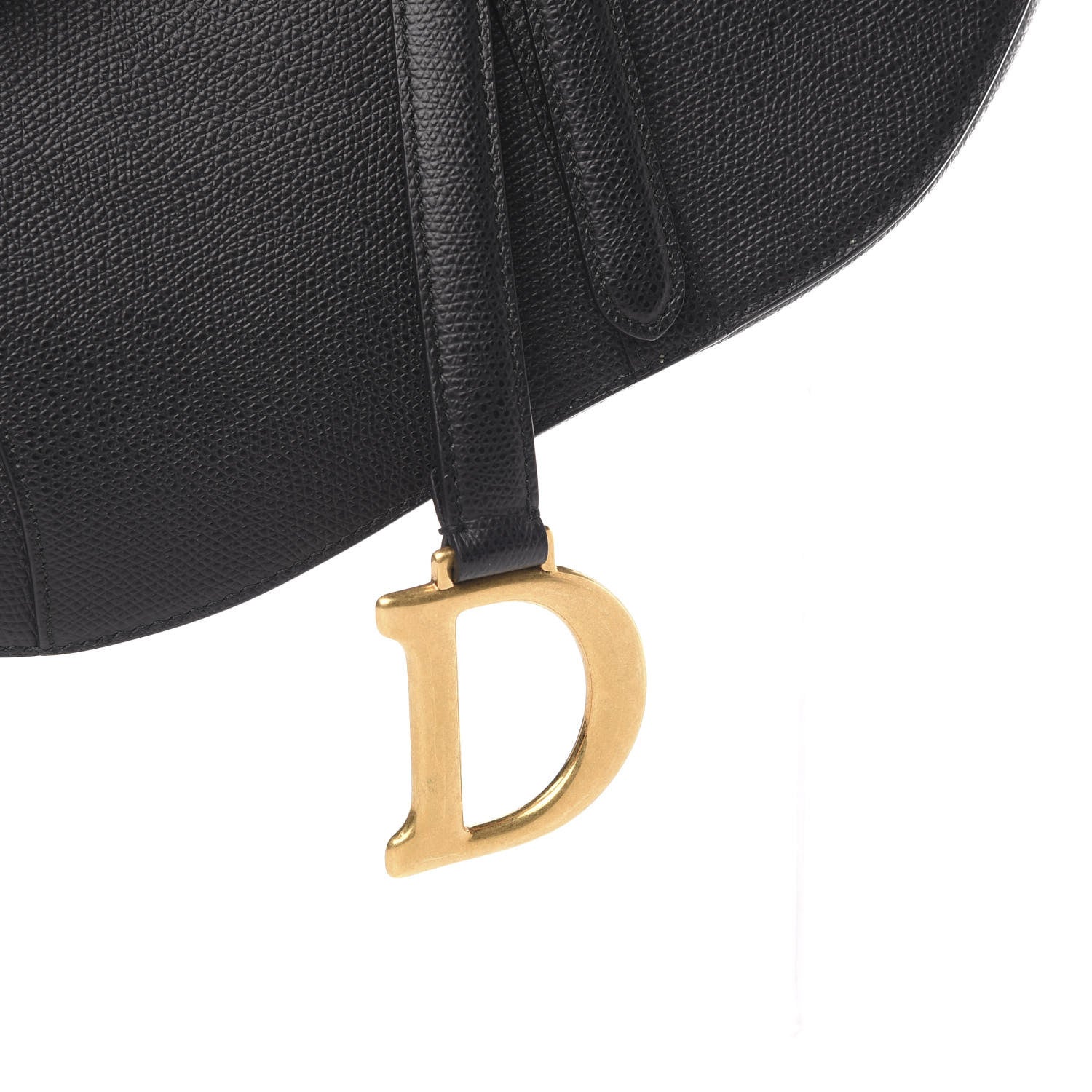 Christian Dior Grained Calfskin Saddle Bag Black 10 of 10