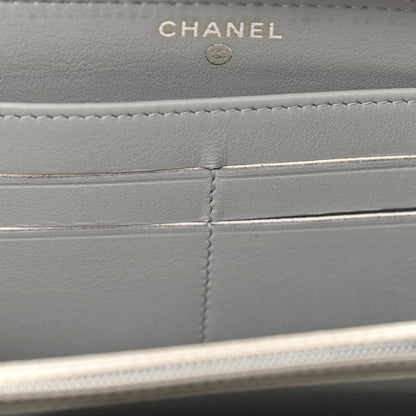 Chanel Canvas Deauville Zip Around Wallet Grey 9 of 9