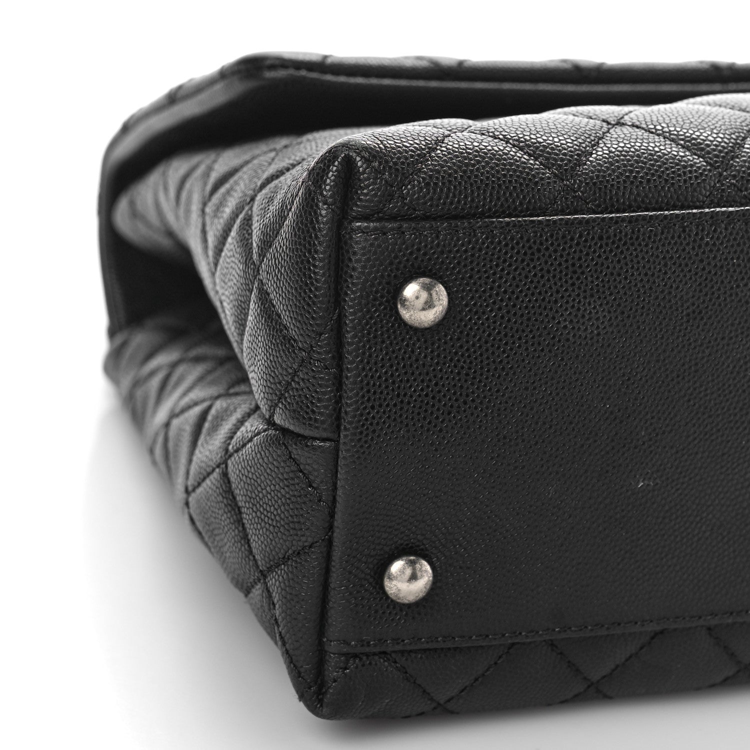 Chanel Caviar Lizard Quilted Medium Coco Handle Flap Black 8 of 10