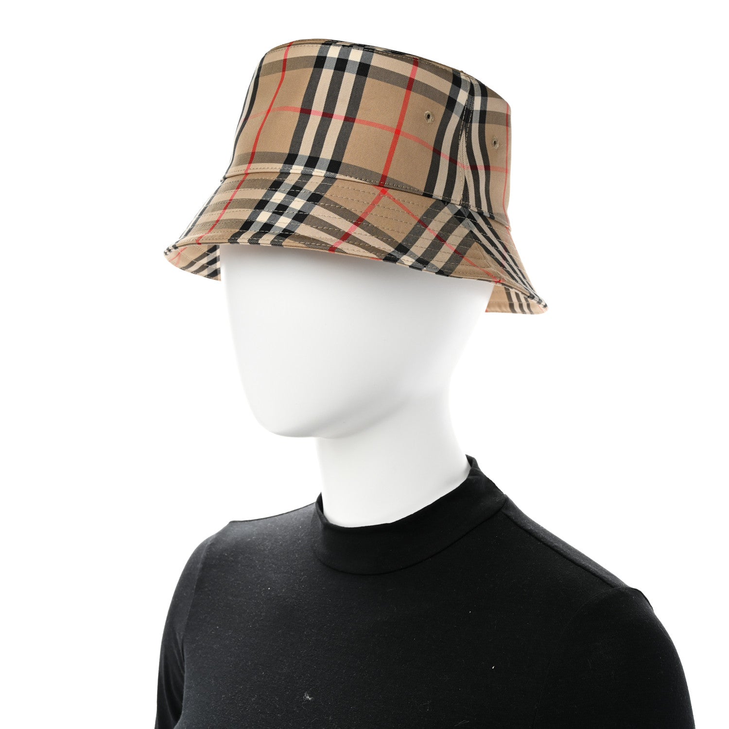 Burberry Technical Cotton Vintage Check Bucket Hat M Archive Beige 2 of 9