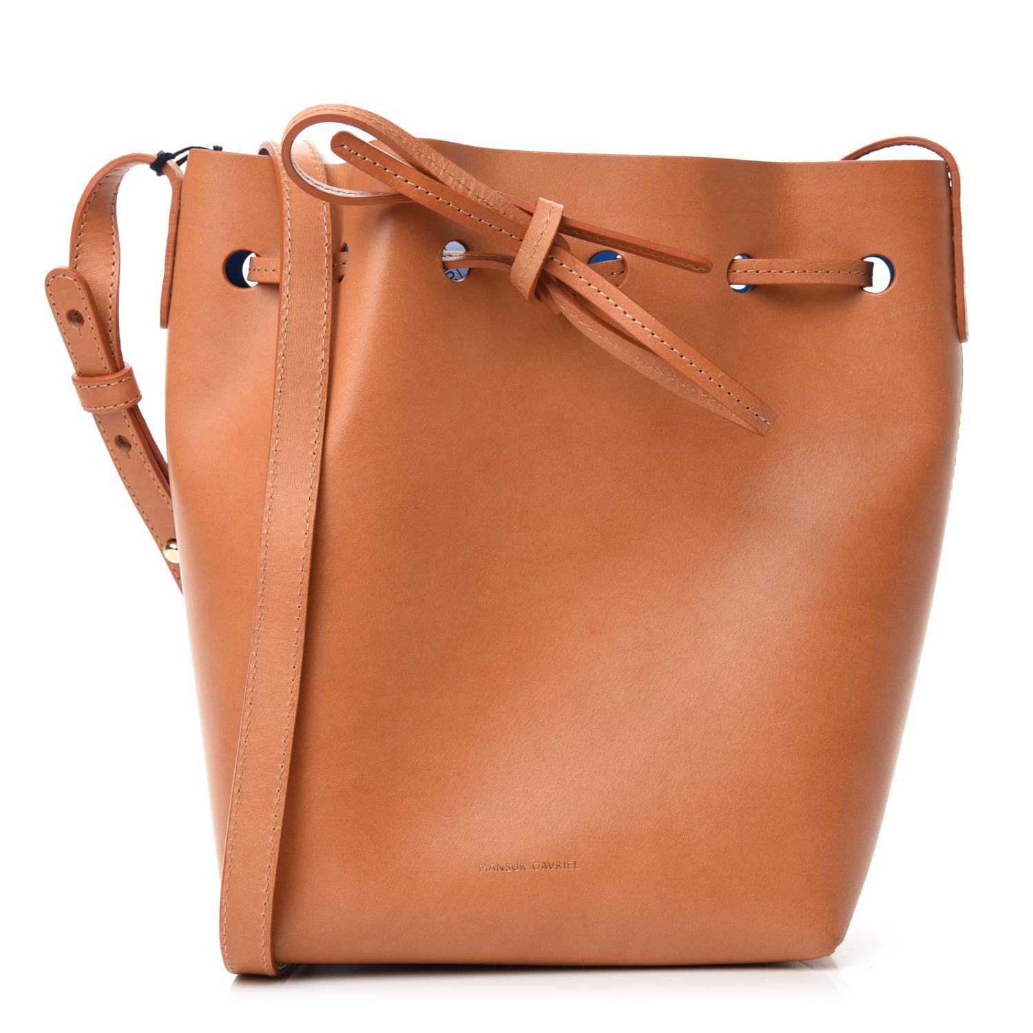 Mansur Gavriel Vegetable Tanned Calfskin Mini Bucket Bag Camello Azzurro 1 of 11