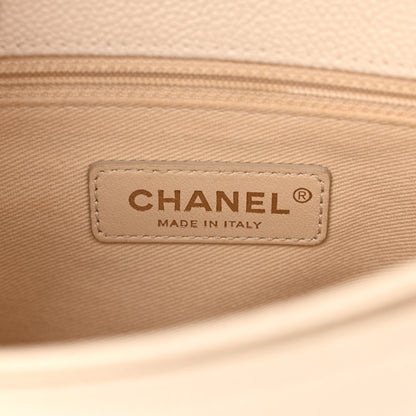 Chanel Grained Calfskin Quilted Small Cuba Top Handle Flap White 6 of 12