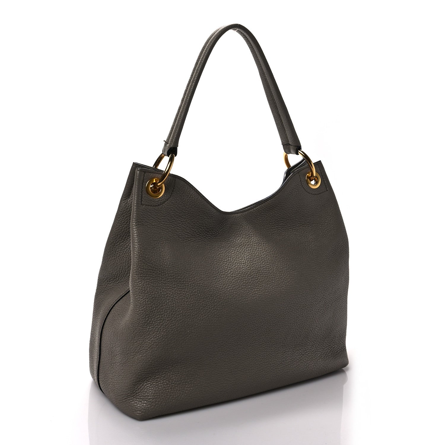 Prada Vitello Phenix Logo Hobo Taupe 3 of 13