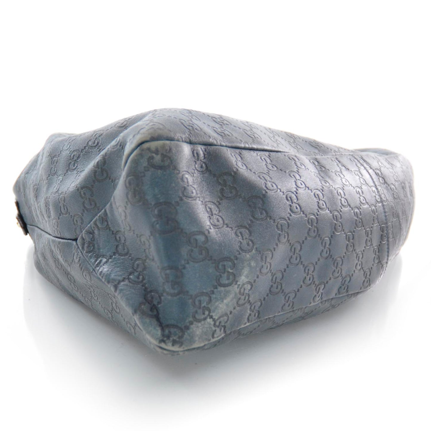 Guccissima Large Horsebit Chain Hobo Blue