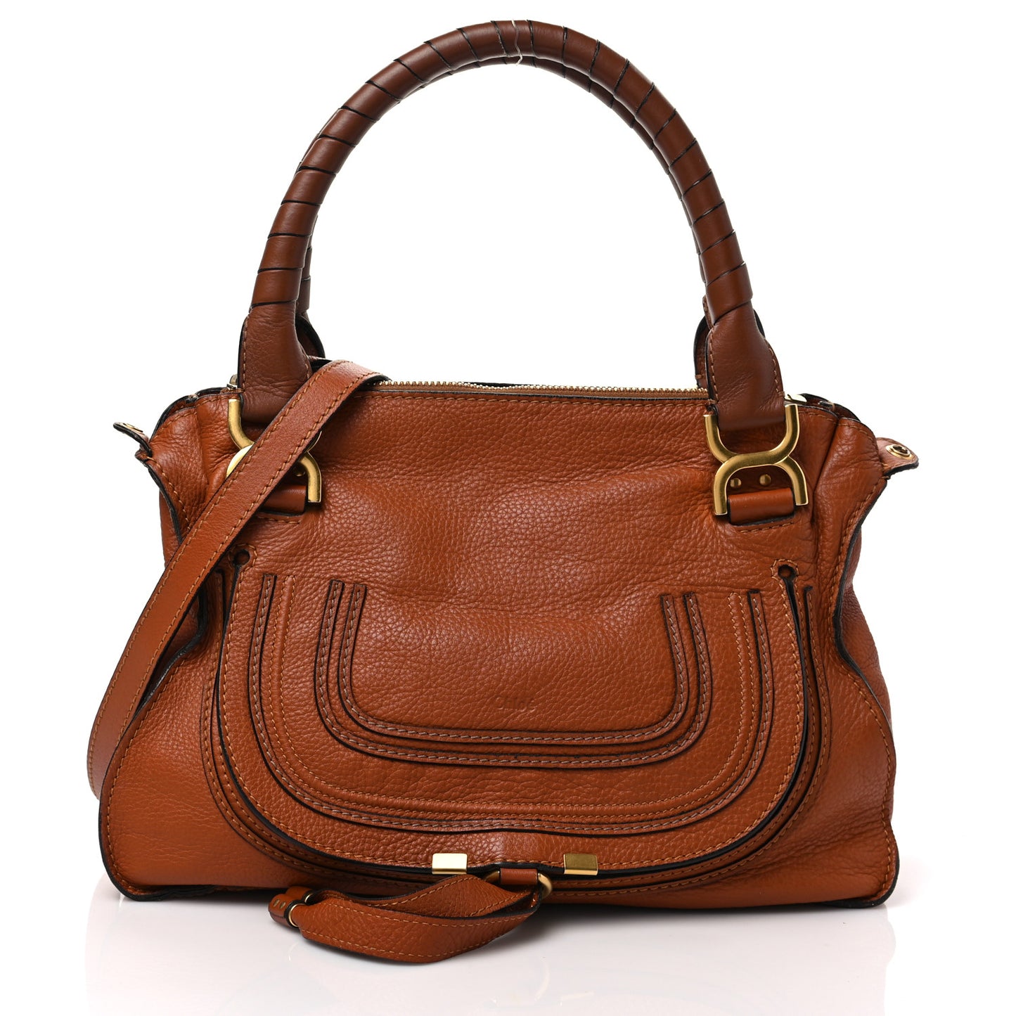 Calfskin Medium Marcie Satchel Tan