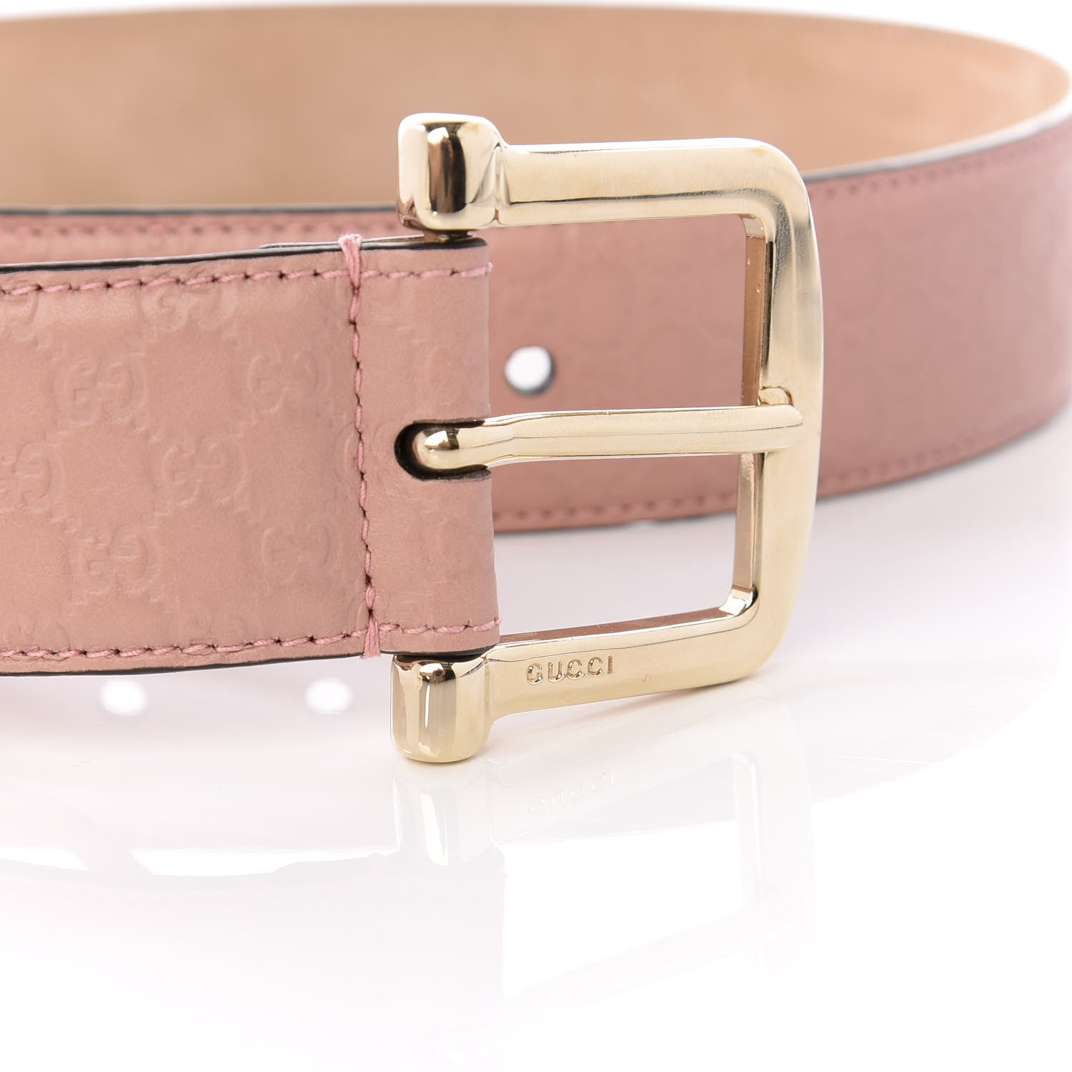 Gucci Soft Microguccissima Margaux Calfskin Belt 80 32 Soft Pink 6 of 6