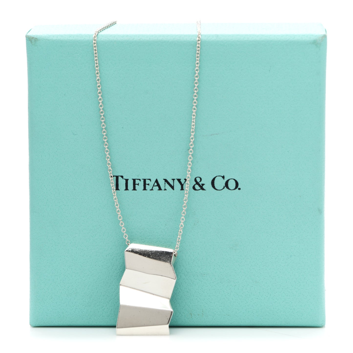 Sterling Silver Frank Gehry Fold Pendant Necklace