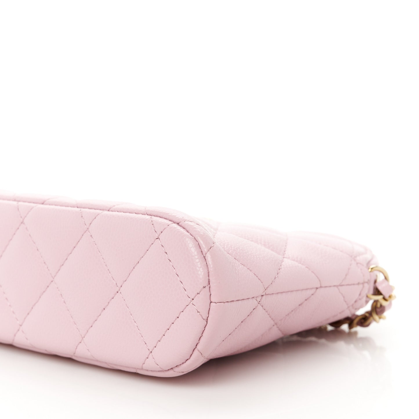 Caviar Quilted Classic Clutch With Chain Pink