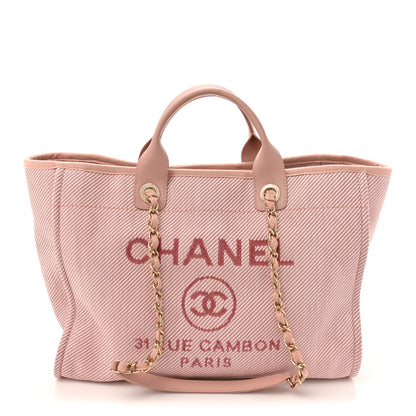 Chanel Woven Straw Raffia Medium Deauville Tote Pink 1 of 11