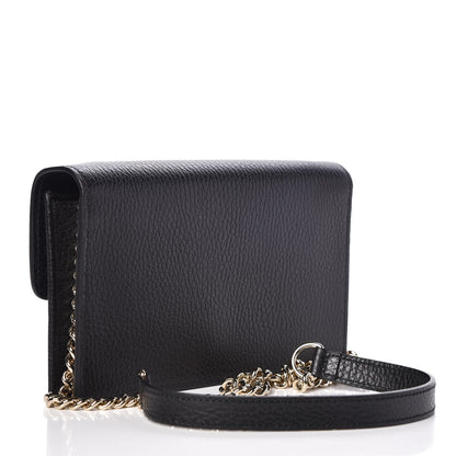 Gucci Dollar Calfskin Interlocking G Chain Wallet Black 3 of 8