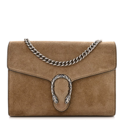 Gucci Suede Mini Dionysus Chain Wallet Taupe 1 of 12