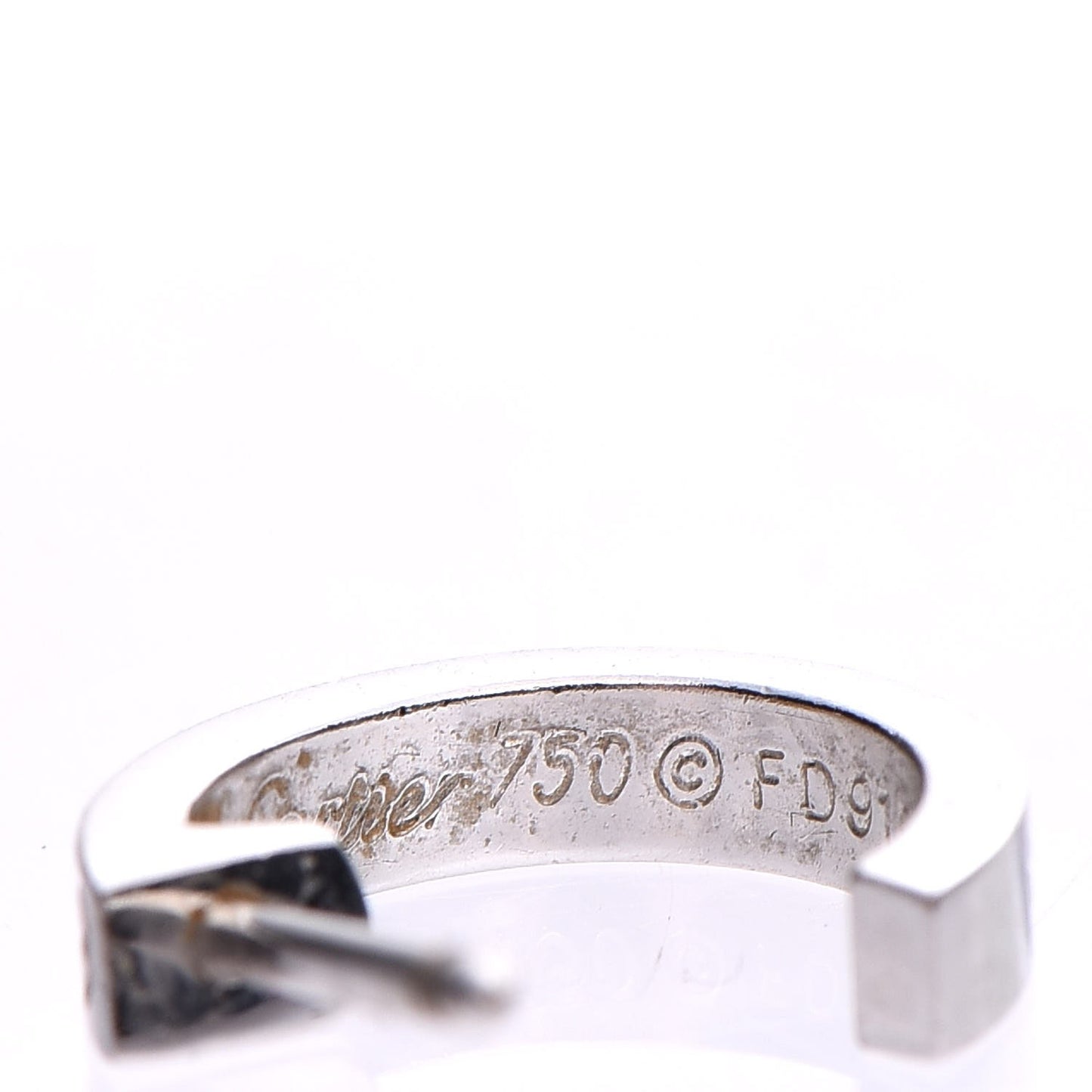 18K White Gold Small LOVE Hoop Earrings