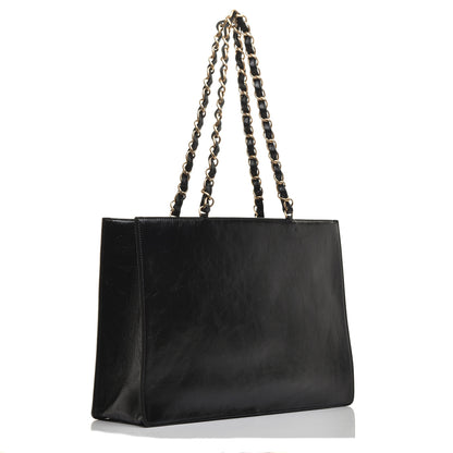 Chanel Shiny Aged Calfskin Shopping Bag Black 3 of 10