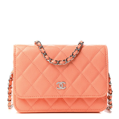 Chanel Caviar Quilted Mini Wallet On Chain WOC Coral 1 of 9