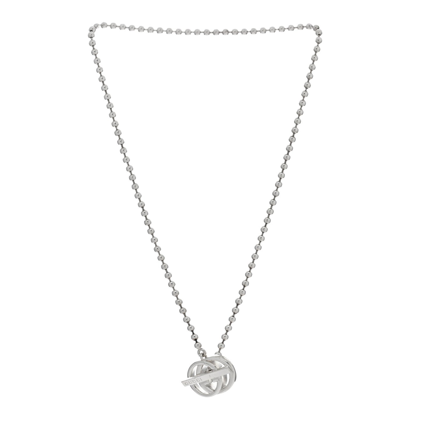 Sterling Silver Interlocking G Brit Toggle Necklace
